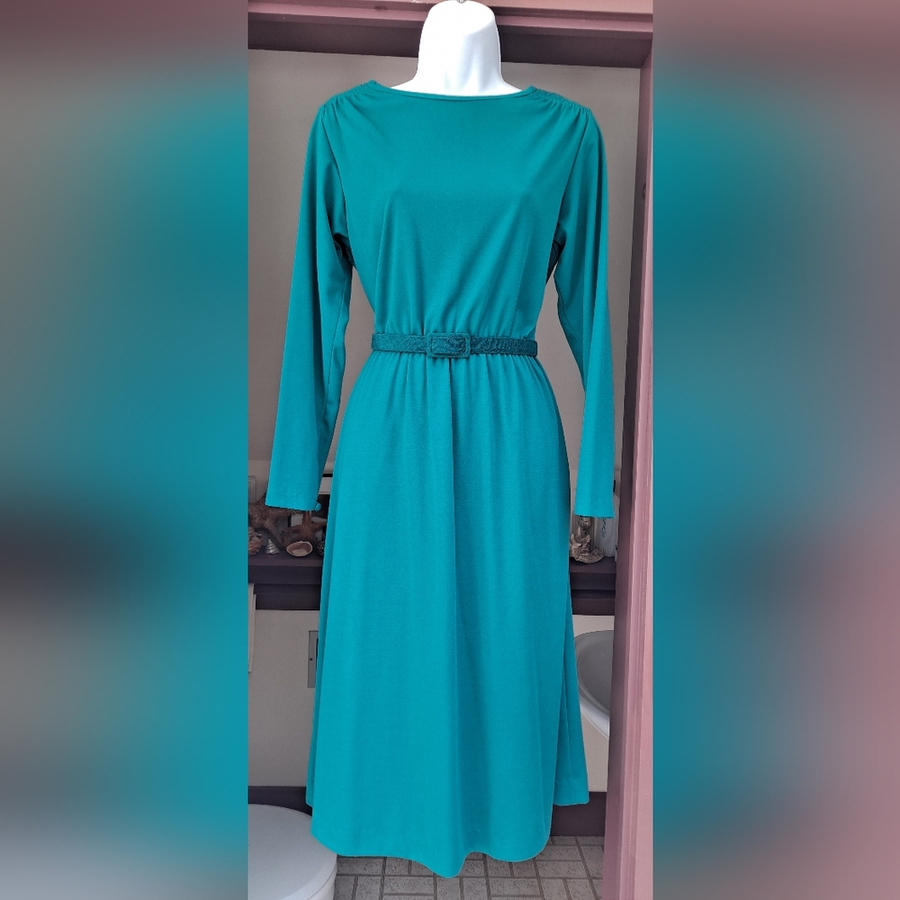 WIVES DRESS Think Serena Joy Vintage KAY WINDSOR Teal Dress Handmaids Tale  Blue